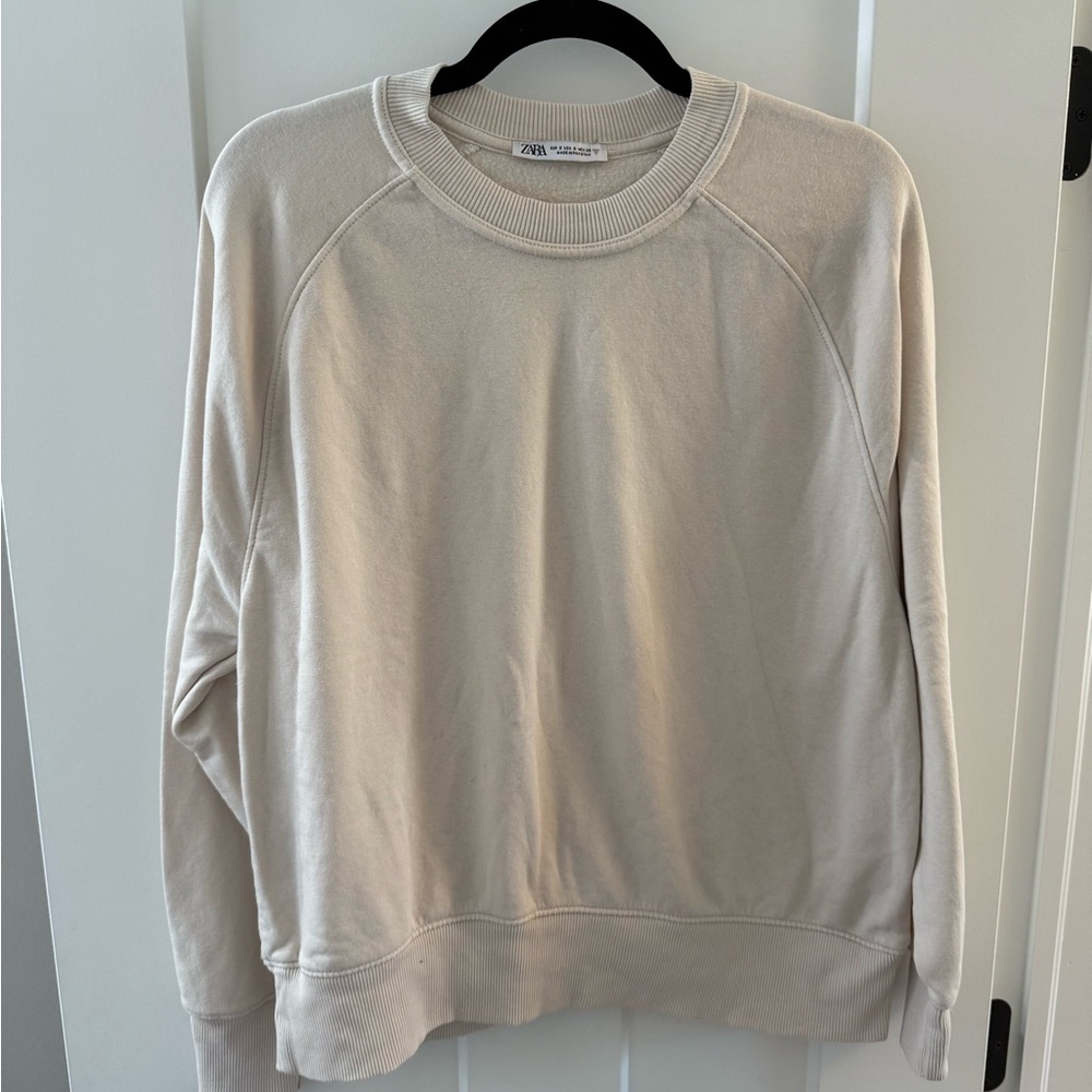 Zara Cream Basic Sweatshirt